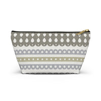 Ribbon Candy Accessory Pouch w T-bottom in Brown